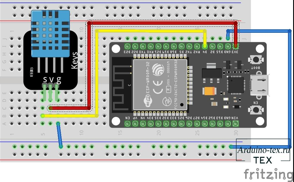 Temperature sensor wifi circuit