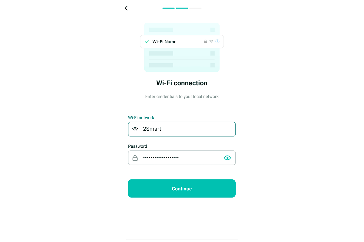 Entering Wi-Fi credentials