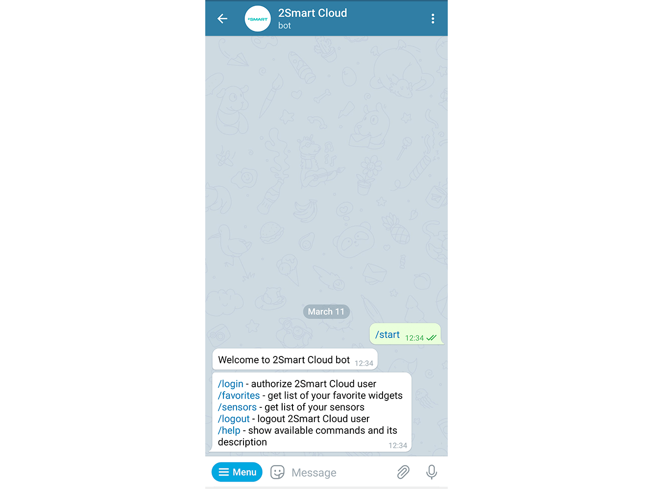 2Smart Cloud Telegram bot