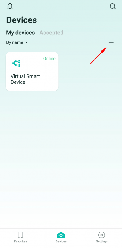 2Smart Cloud app’s Devices screen