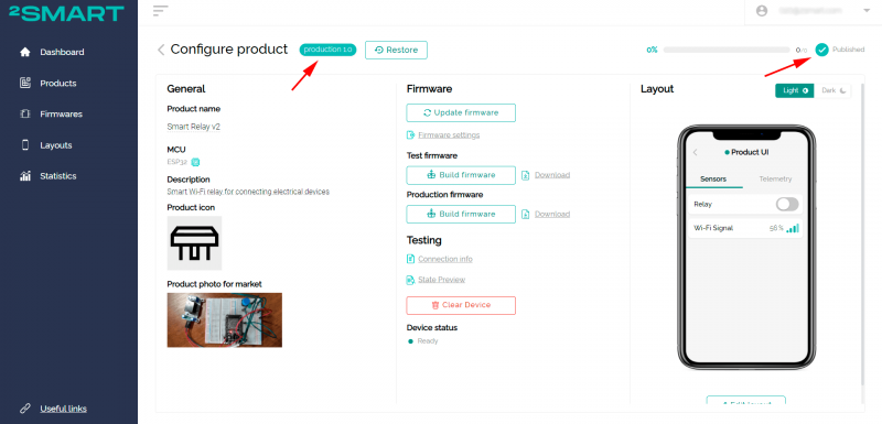 The product page in the vendor panel with the
