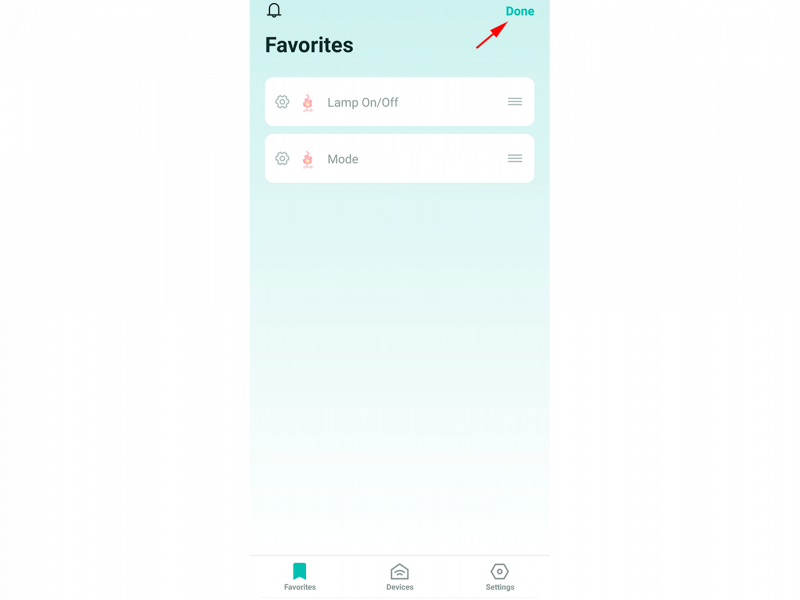 Removing a widget from favorites