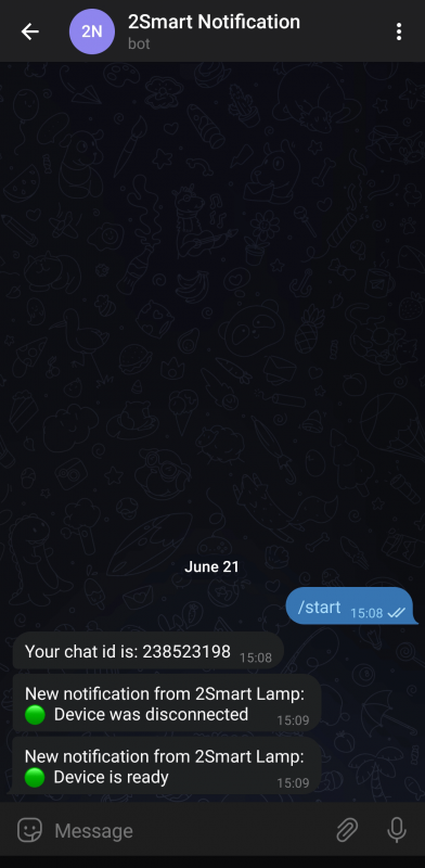 The 2Smart Notification Telegram bot