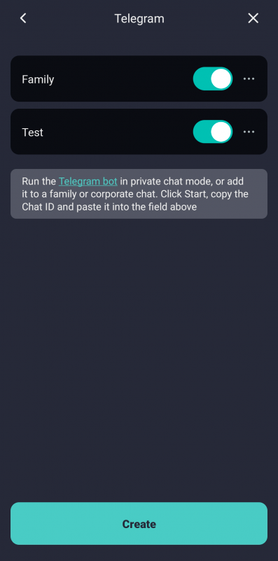 How to connect Telegram chat to receive notifications from IoT devices