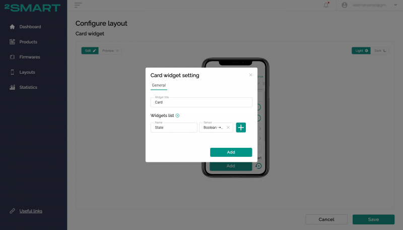 Viewing and managing multiple sensors using the Card widget in the mobile app