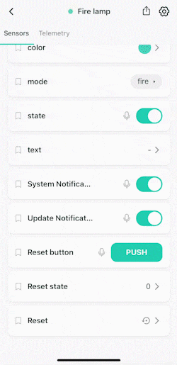 Ability to reset the device using a special mobile app widget