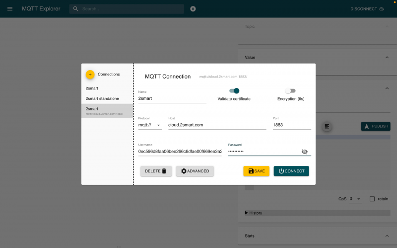 Installation and connection to 2Smart MQTT broker