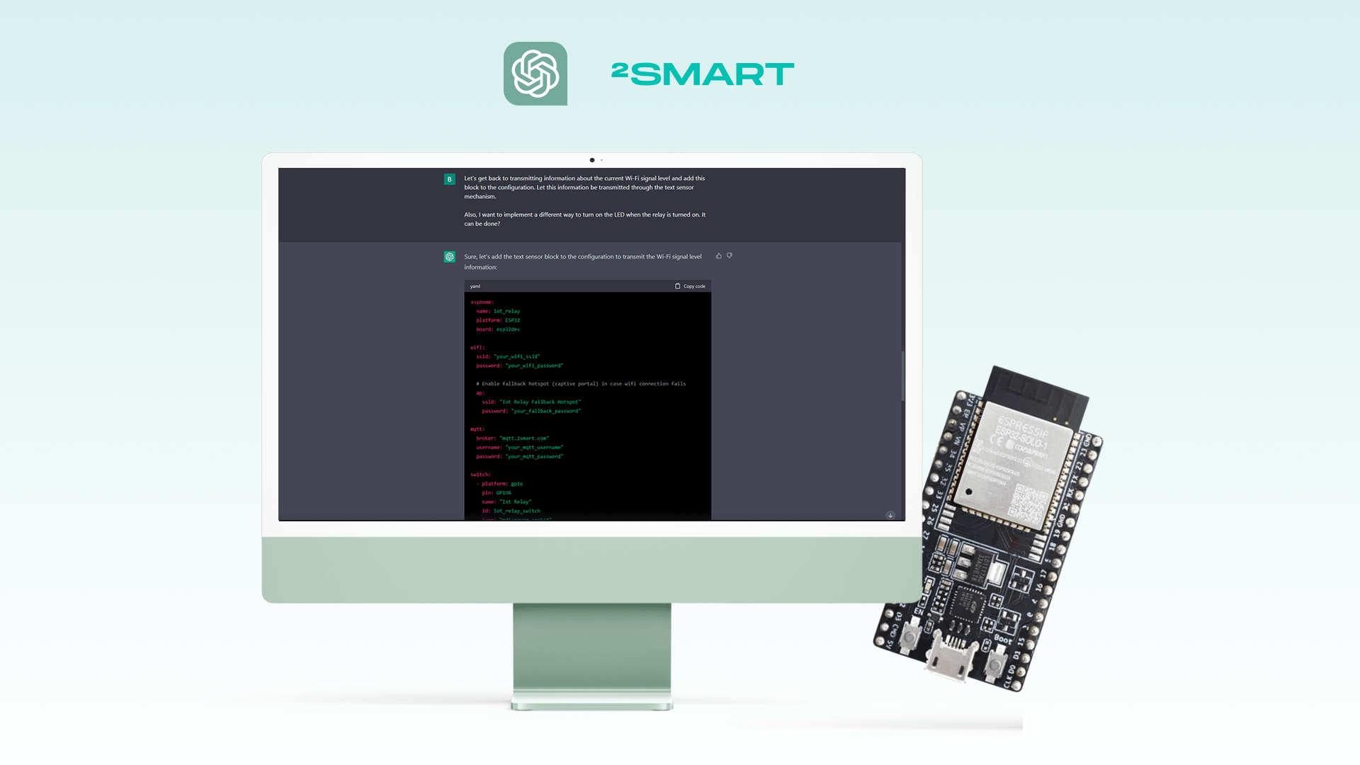 IoT device using ChatGPT: writing ESPHome configuration with the help of AI