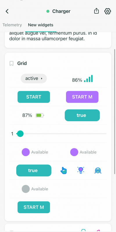 The "Grid" widget now supports "Status icons" integration
