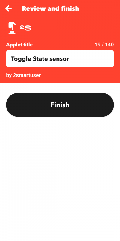 Specify the name of the applet - for example, “Device Control”. Click “Finish”.