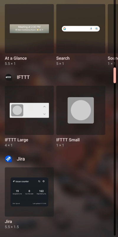Add the "IFTTT Small" widget to your smartphone's home screen.