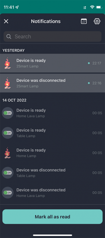 Device alerts in case of problems