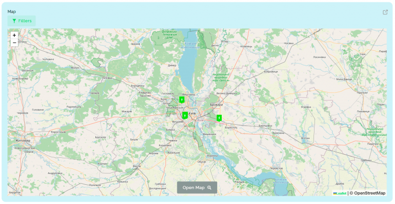 Map Widget for showing device locations on a map