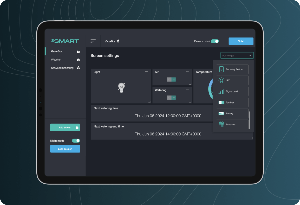 A simplified adaptive client panel with configurable dashboards.