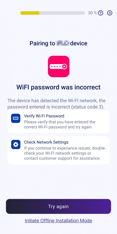 Error Handling During Pairing